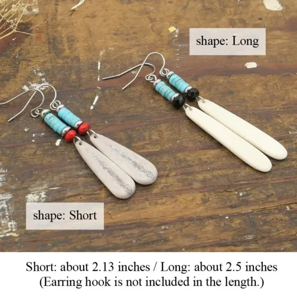 Antler Turquoise Long Earrings
