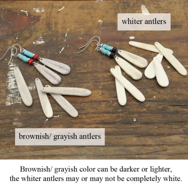 Antler Turquoise Long Earrings